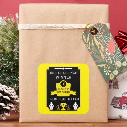 減量祝い スクエアシール (クリスマス)