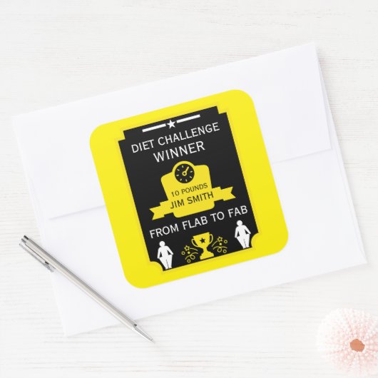 減量祝い スクエアシール (封筒)