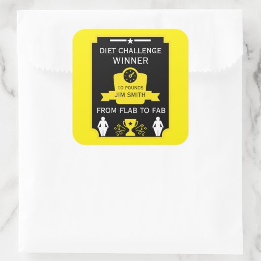 減量祝い スクエアシール (バッグ)