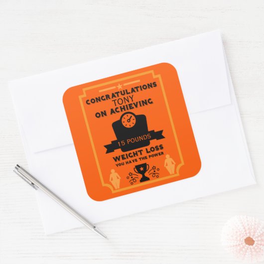 減量祝い スクエアシール (封筒)