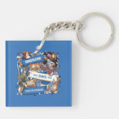 渡された名前を変更する動物ファンの漫画 キーホルダー (裏面)