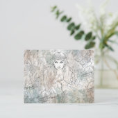 渡り草を持つゴシック様式の美しい魔女 ポストカード (スタンド正面)