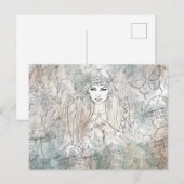 渡り草を持つゴシック様式の美しい魔女 ポストカード (正面/裏面)