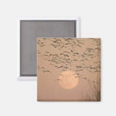 渡り雪ガチョウのグループGrus マグネット (正面/裏面)