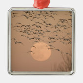 渡り雪ガチョウのグループGrus メタルオーナメント (正面)