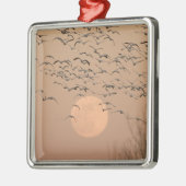 渡り雪ガチョウのグループGrus メタルオーナメント (左)