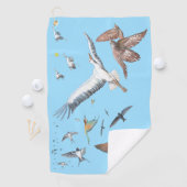 渡り鳥の飛行を追跡するイラストレーション ゴルフタオル (インサイチュ)