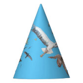 渡り鳥の飛行を追跡するイラストレーション パーティーハット (正面)