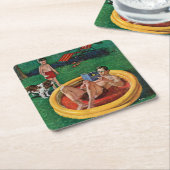 渡るプール スクエアペーパーコースター (アングル)