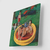 渡るプール スクエア壁時計 (傾斜)