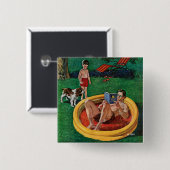 渡るプール 缶バッジ (正面&裏面)