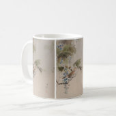 渡辺省亭による花鳥画 コーヒーマグカップ (正面左)