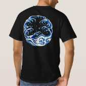 渡辺省亭|丸い波 Tシャツ (裏面)