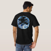 渡辺省亭|丸い波 Tシャツ (裏面フル)