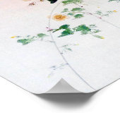 渡辺聖亭、ケリア・ジャポニカの花とミツバチ ポスター (角)