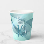 渦きらめくSweet sixteenティール（緑がかった色）ID652 紙コップ (正面)