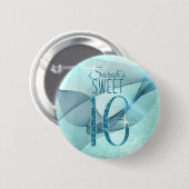 渦きらめくSweet sixteenティール(緑がかった色)ID652 缶バッジ (正面&裏面)