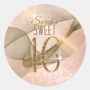 渦きらめくSweet sixteenバラ金ゴールドID652 ラウンドシール