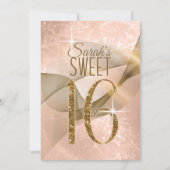 渦きらめくSweet sixteenバラ金ゴールドID652 招待状 (正面)