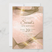 渦きらめくSweet sixteenバラ金ゴールドID652 招待状 (裏面)