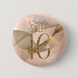 渦きらめくSweet sixteenバラ金ゴールドID652 缶バッジ