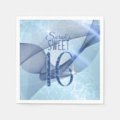 渦きらめくSweet sixteen青ID652 スタンダードカクテルナプキン (正面)