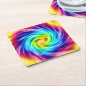 渦すごいカラフル湾 スクエアペーパーコースター (アングル)