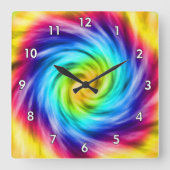 渦すごいカラフル湾 スクエア壁時計 (正面)