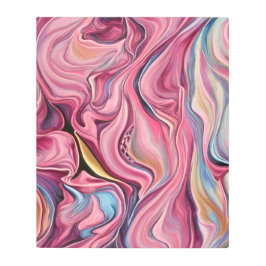 渦と波がピンク絵を描の白色芸術を注ぐ メタルプリント