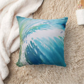 渦の波のJuul著沿岸ビーチの抽象芸術の枕 クッション (ブランケット)