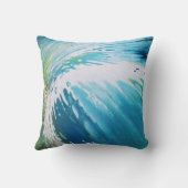 渦の波のJuul著沿岸ビーチの抽象芸術の枕 クッション (裏面)
