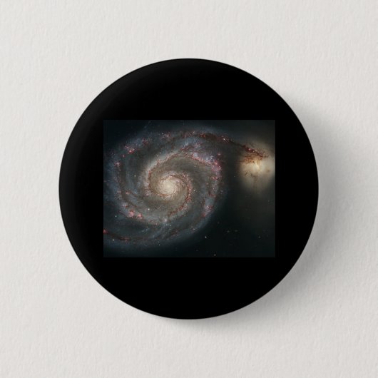 渦の銀河系(M51) 缶バッジ (正面)