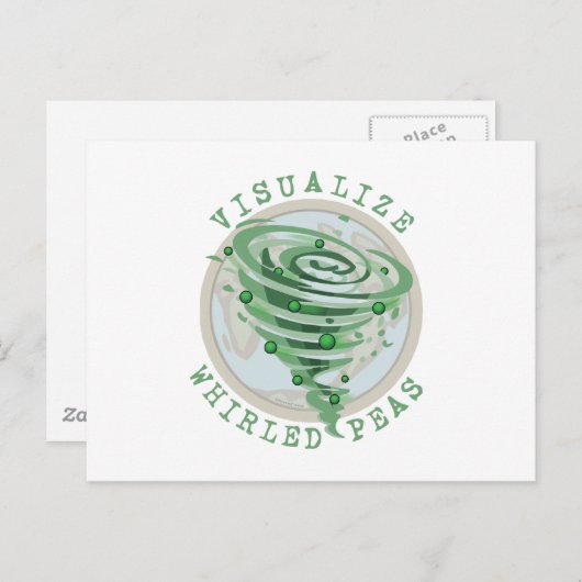 渦を巻いたエンドウ豆を視覚化する ポストカード (正面/裏面)