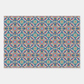 渦カラフルタイルパターン ラッピングペーパーシート (正面)