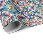 渦カラフルタイルパターン ラッピングペーパー (ロールコーナー)