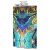 渦カラフル抽象芸術、青金ゴールド紫 フラスク (左)