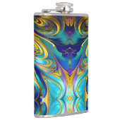 渦カラフル抽象芸術、青金ゴールド紫 フラスク (右)