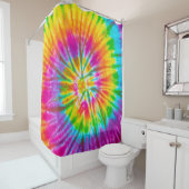 渦カラフル絞り染めパターン抽象芸術 シャワーカーテン (インサイチュ)