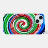 渦カラフル iPhone 15ケース (裏面横)