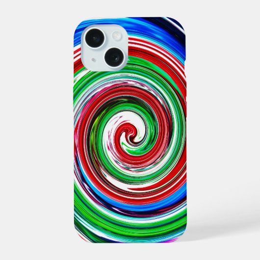渦カラフル iPhone 15ケース (裏面)