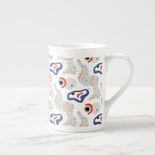 渦スタイリッシュと縁石の抽象芸術 ボーンチャイナマグカップ (右)