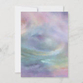 渦トウモロコシの水色 |ユニコーン恐竜誕生日 招待状 (裏面)