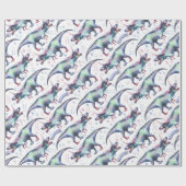 渦トウモロコシ模様 | カラフル恐竜の角 ラッピングペーパー (フラット)