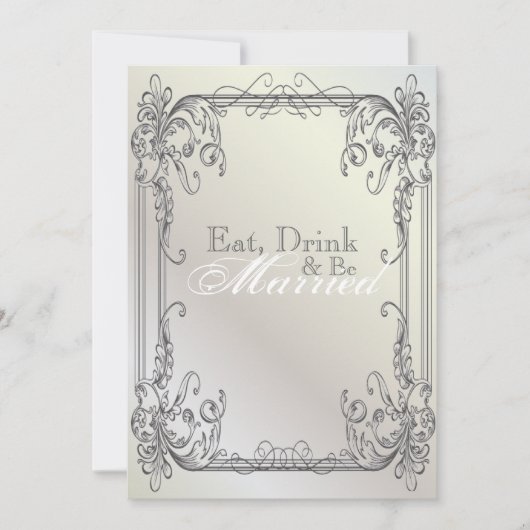 渦フォーマルエレガントヴィンテージリハーサル 招待状 (正面)