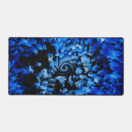 渦付き白黒ガラス抽象芸術 デスクマット