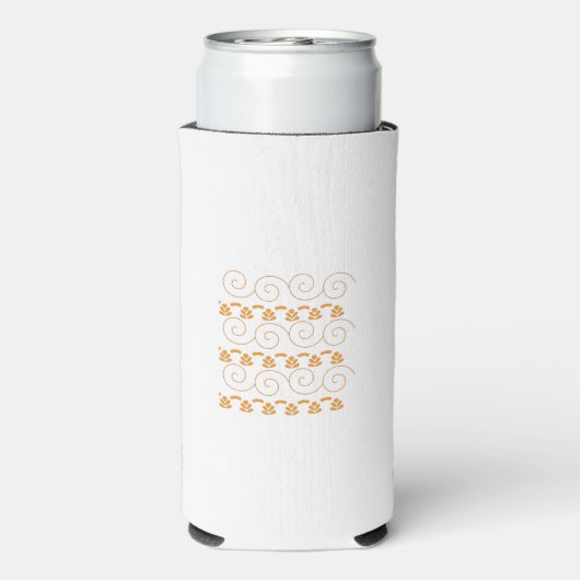 渦巻きのあるオレンジ色と白い模様 スリム缶クーラー (Seltzer裏面)