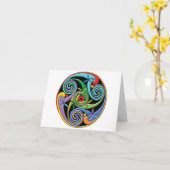 渦巻きのある美しいケルトカラフル曼荼羅 カード (黄色い花)