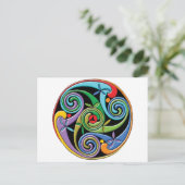 渦巻きのある美しいケルトカラフル曼荼羅 ポストカード (スタンド正面)