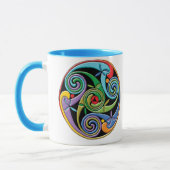 渦巻きのある美しいケルトカラフル曼荼羅 マグカップ (左)
