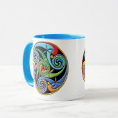渦巻きのある美しいケルトカラフル曼荼羅 マグカップ (正面左)